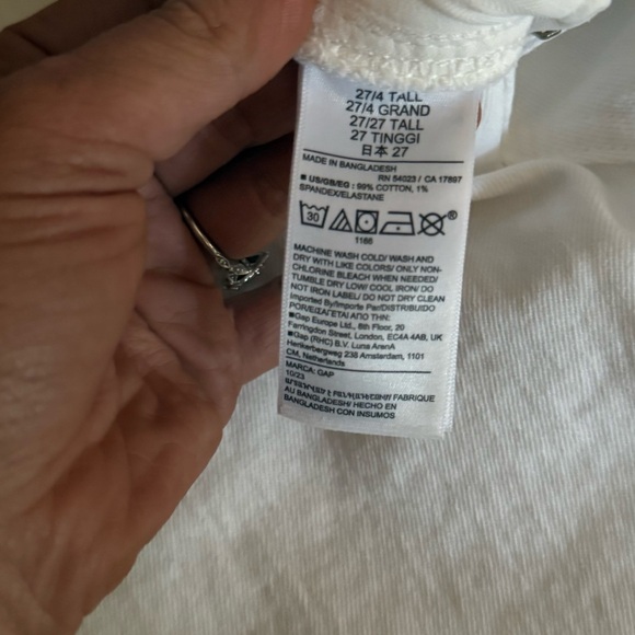 NWT GAP Women's high rise cheeky straight Jeans in optic white size 27/4 tall - Picture 7 of 10